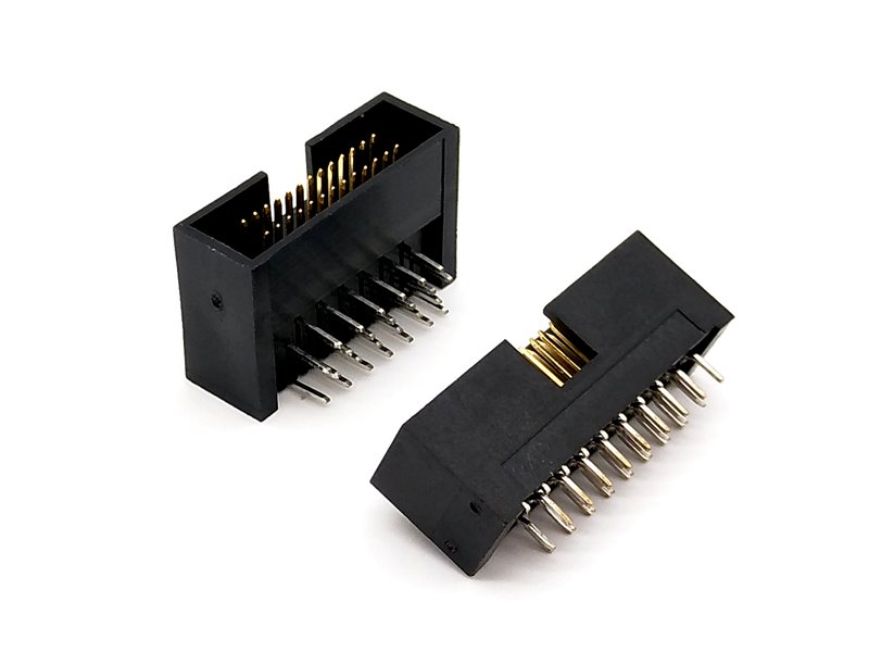 1.27mmx2.54mm Shrouded Box Header DIP Right angle / Straight Type 4 Rows-R6610 Series