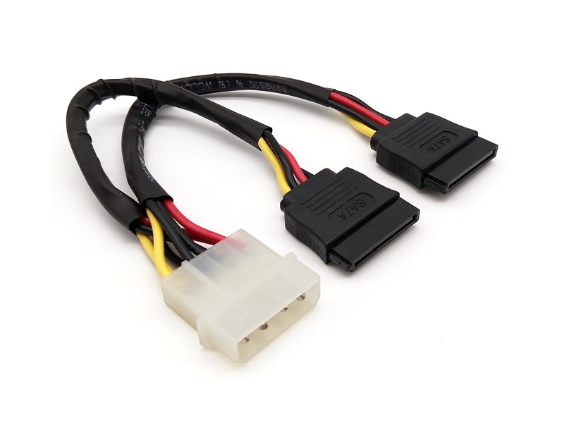 4 Pin IDE to 2 Serial ATA Hard Drive SATA Cable