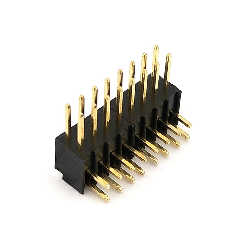2.54mm Dual Row DIP Type 90° Pin Header (H: 7.4mm), R2300 Series