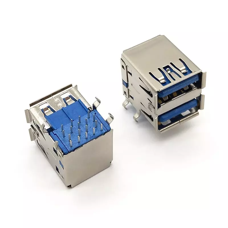 USB 3.0 Type-A 連接器 18Pin 雙層母座 插板式 總高15.52mm - R2950-A Series｜杉洋企業 台灣線材加工製造商
