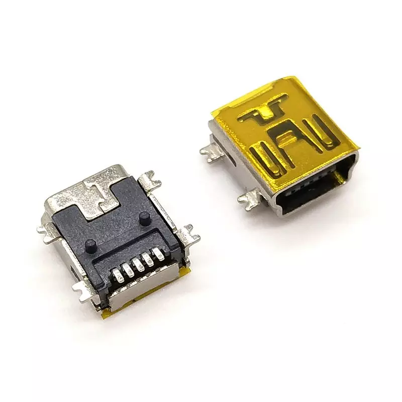 Mini USB 5P 母座連接器 SMT 90度 有柱腳 - R2960-B Series｜杉洋企業 台灣線材加工製造商