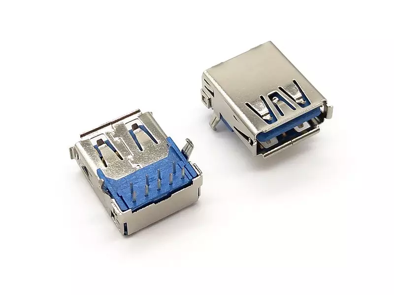 USB 3.0 Type A 9P Female Right Angle Dip Type Connector