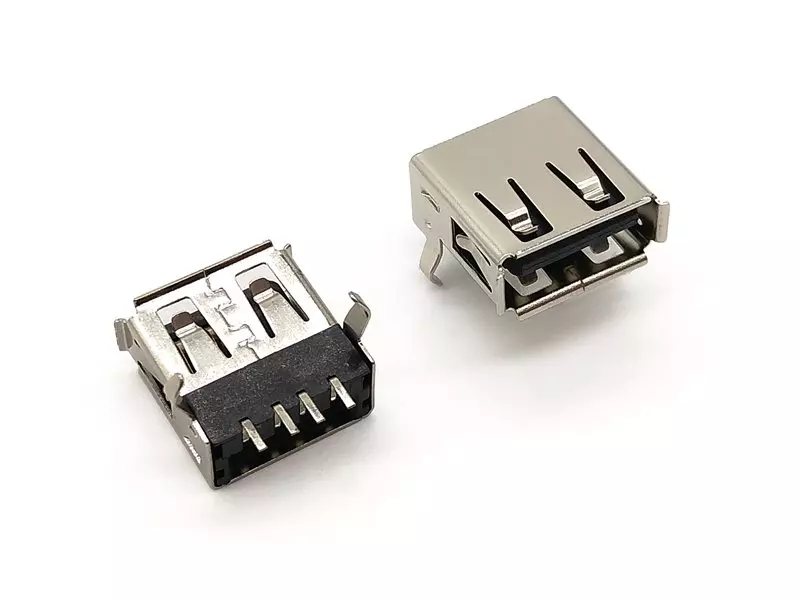USB 2.0 Type A 4P Female Right Angle SMT Connector