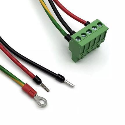 DC Power Harness with Pluggable Terminal Block to Ferrules insulated