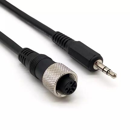 M12 to 3.5 Stereo Plug Waterproof Cable Assembly