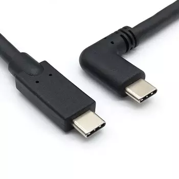 USB 3.1 Type-C 公對公180轉90側彎10FT傳輸線｜杉洋企業｜台灣線材加工製造商