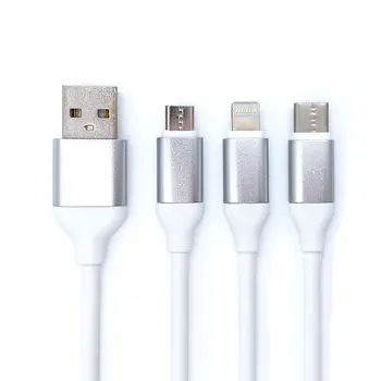 3-in-1 USB-C to Lightning / Type-C / Micro USB Multi Charging Cable in White｜Sunny Young Enterprise Co., Ltd.｜Taiwan