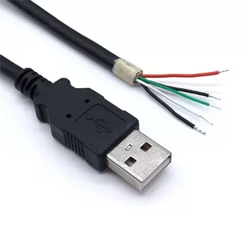 USB 2.0 Type-A公尾部客製化剝線鍍錫加工 USB 2.0 Open End Cable｜杉洋企業｜台灣線材加工製造商