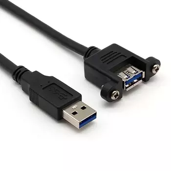 USB 3.0 Typ-A-Kabel für die Schalttafelmontage, Stecker auf Buchse｜Sunny Young Enterprise Co., Ltd.｜Taiwan