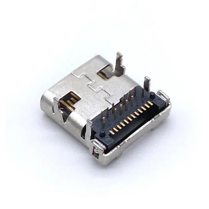 USB 3.2 Gen2 Type-C 24 Circuit Socket SMT Top-Mount Right Angle Connector(Bottom)