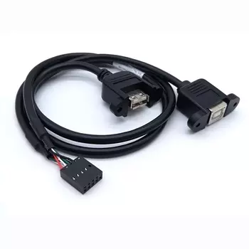 USB 2.0 可鎖型Type-A母座 Type-B母座轉9P對接連接器傳輸線 USB 2.0 Cable ｜杉洋企業｜台灣線材加工製造商