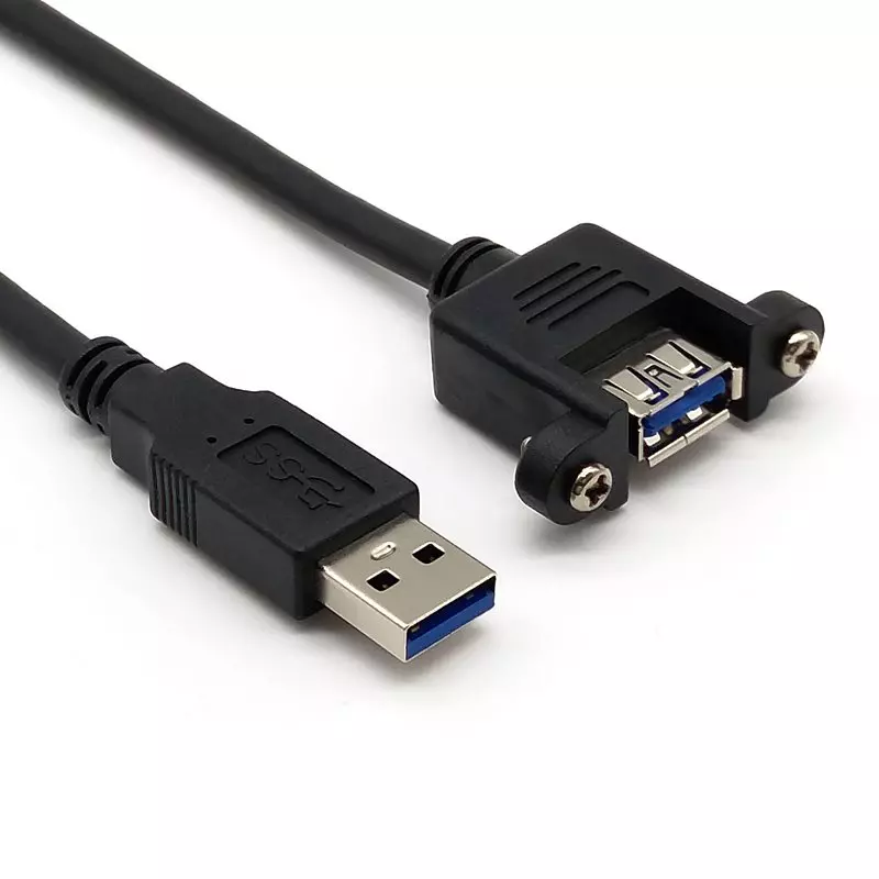 USB 3.0 Type A Male to Female Panel-Mount Cable