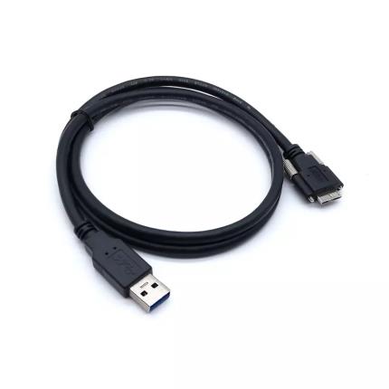 Customizable Lockable 1-Meter USB 3.0 Type A Male to Micro-B Signal Cable