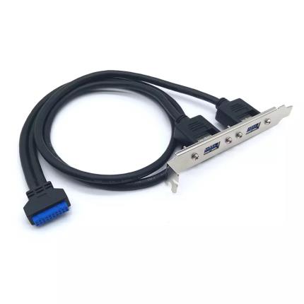 Dual Ports AF Header to 20pin IDC Connector USB 3.0 PCI Bracket Motherboard Cable