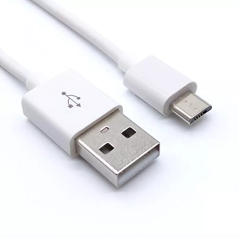 USB 2.0 Type A Male to Micro B Male color white Cable