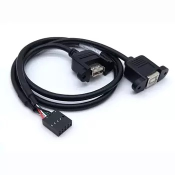 USB 2.0 Type-A Female and Type-B Female to Dupont 9P Panel-Mount Cable｜Sunny Young Enterprise Co., Ltd.｜Taiwan