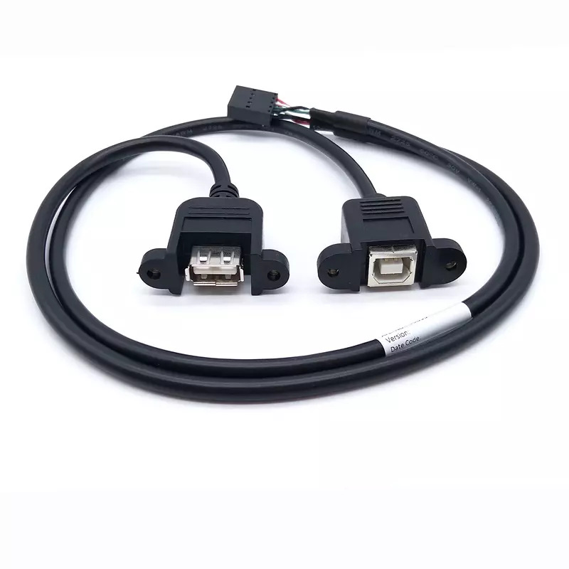 USB 2.0 Type A and Type B Female to 9P Header Extension Cable