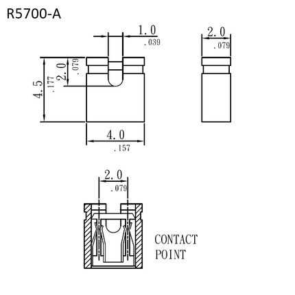 R5700｜Umrisszeichnung｜2,00 mm Mini-Jumper