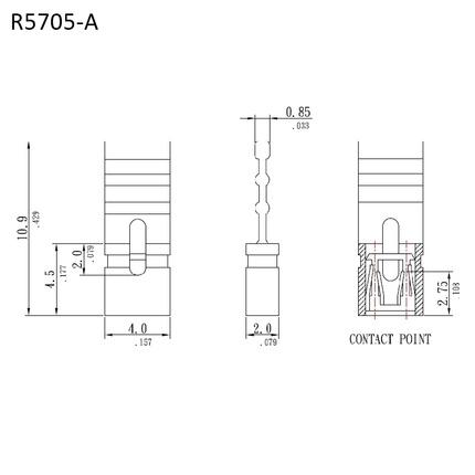 R5705｜Umrisszeichnung｜2,00 mm Mini-Jumper